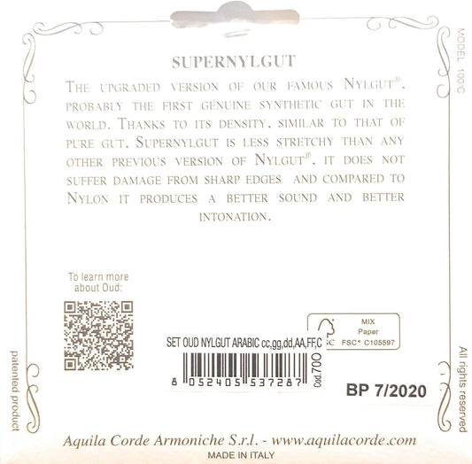 Aquila corde armoniche Oud Supernylgut String Set (Arabic Tuning (Do - Do))