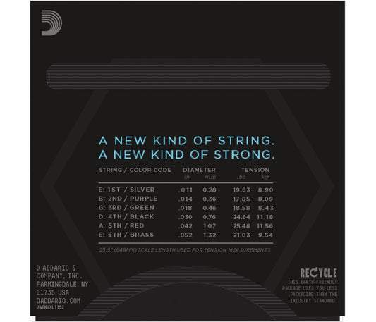 D'Addario NYXL1152 NYXL Nickel Wound Electric Guitar String -11-52