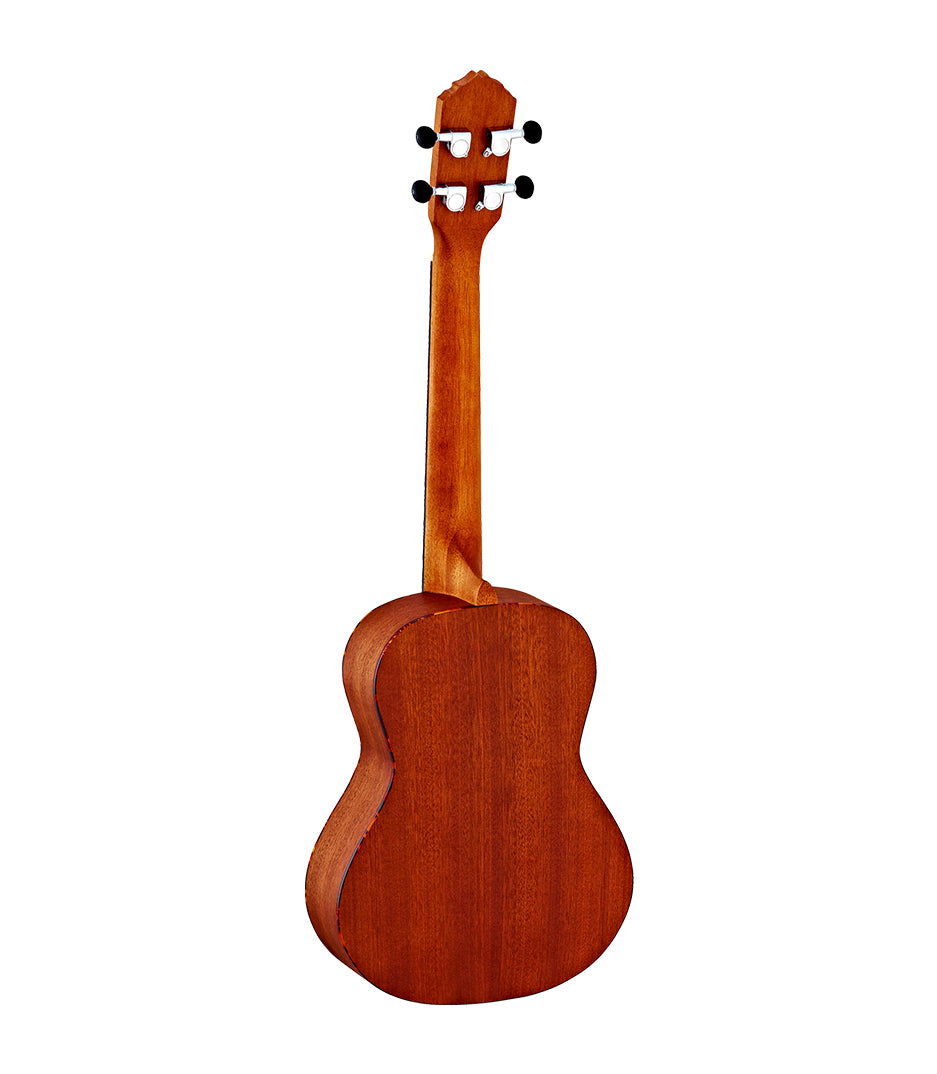 Ortega Bon Fire Ukulele Tenor Size Mahogany Back, Spruce Top with Laser Engraving