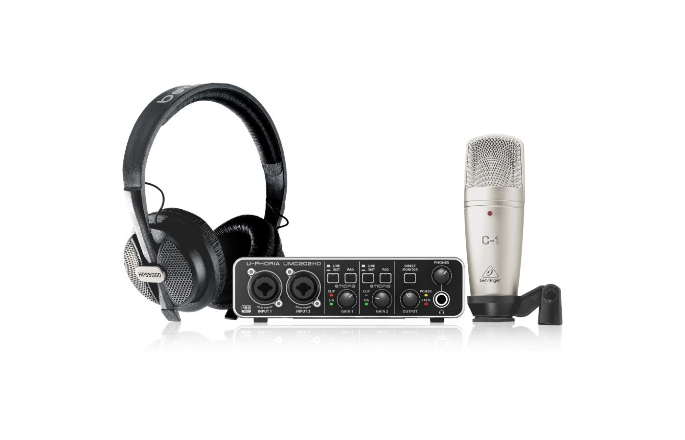 مجموعة التسجيل/البث الصوتي Behringer U-Phoria Studio PRO