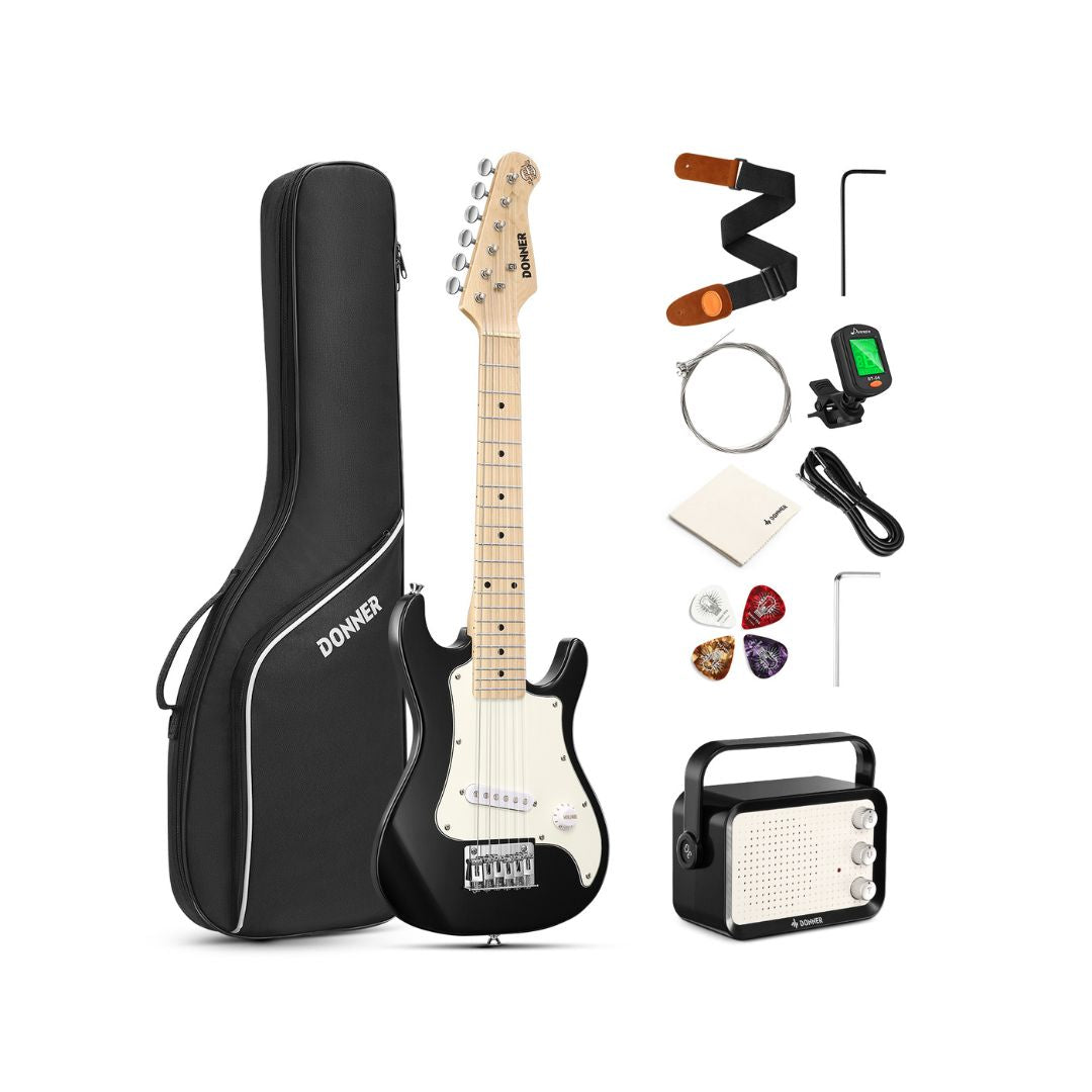 Donner DSJ-100 30 Inches Kids Electric Guitar – (Black)