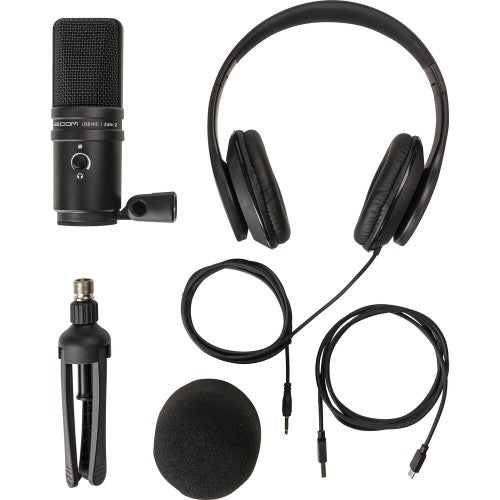 مجموعة ميكروفون بودكاست USB من Zoom ZUM-2PMP