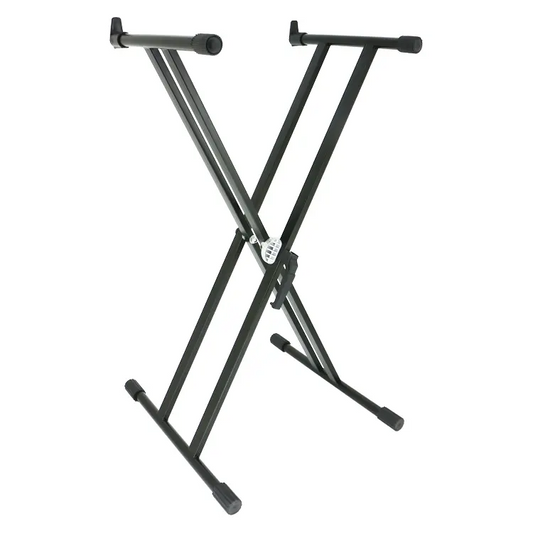 Black keyboard stand on a white background