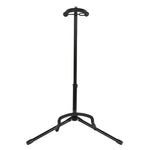 Black guitar stand on a white background