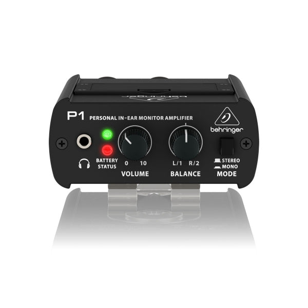 Behringer P1 personal in-ear monitor amplifier on a white background