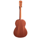 Wooden classical guitar on a white background