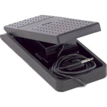 Black foot pedal with cable on a white background