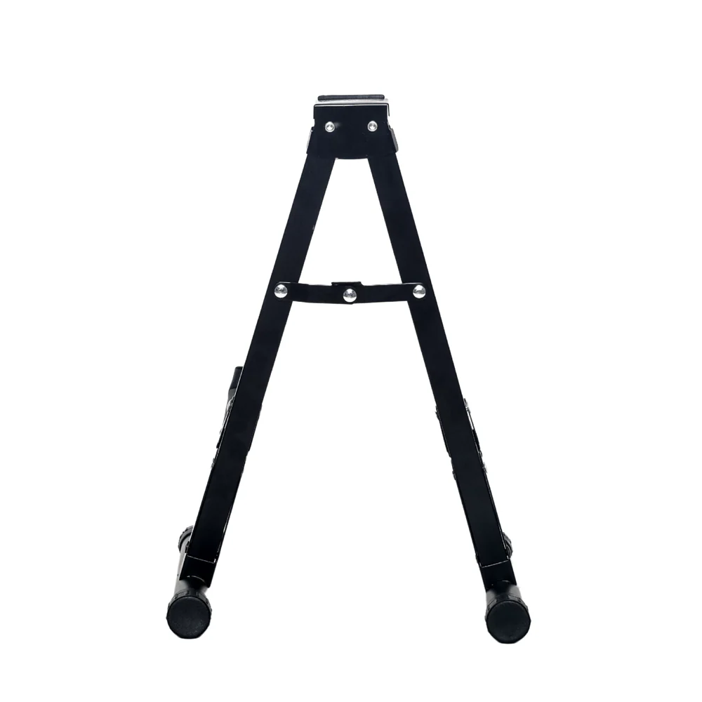 Black metal tripod stand on a white background