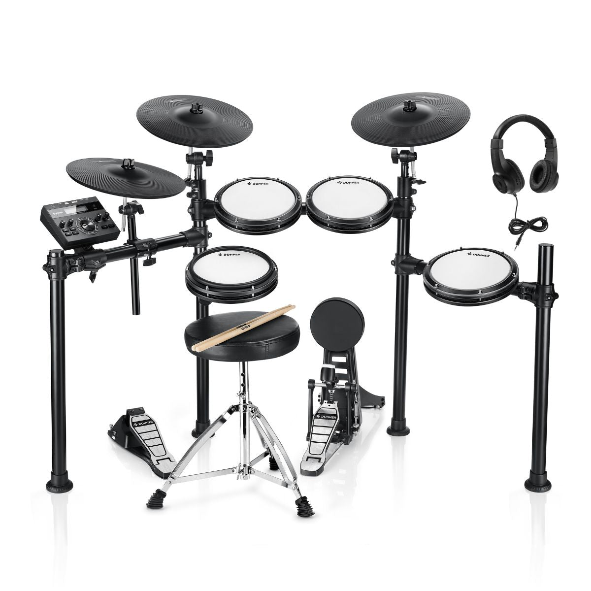 Donner – DED-200P Electric Drum Set 5 Drums 3 Cymbals Brands: DonnerGTIN: 6975626380918 SKU: 598273