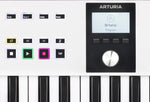 Arturia keyboard controller with control panel and piano keys