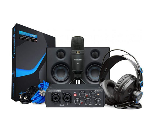 PreSonus Audiobox96AN, Eris E3.5" Studio Monitors, M7 Cardioid Condenser, HD7 Headphones - 25th Anniversary Ultimate Bundle Pack