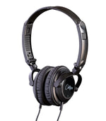 Carry-On FH-50 Lightweight Folding Headphones in black color with a 2m cable and a 3.5mm stereo jack.