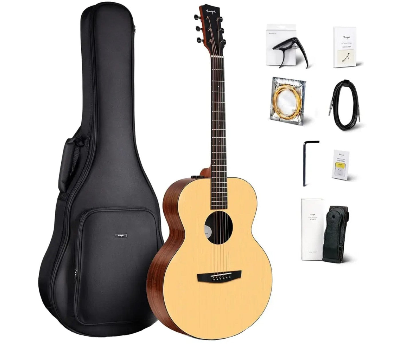 Enya EA-XO/NA.SP1.EQ Grand Auditorium Acoustic Guitar - Natural Brand: Enya Music
