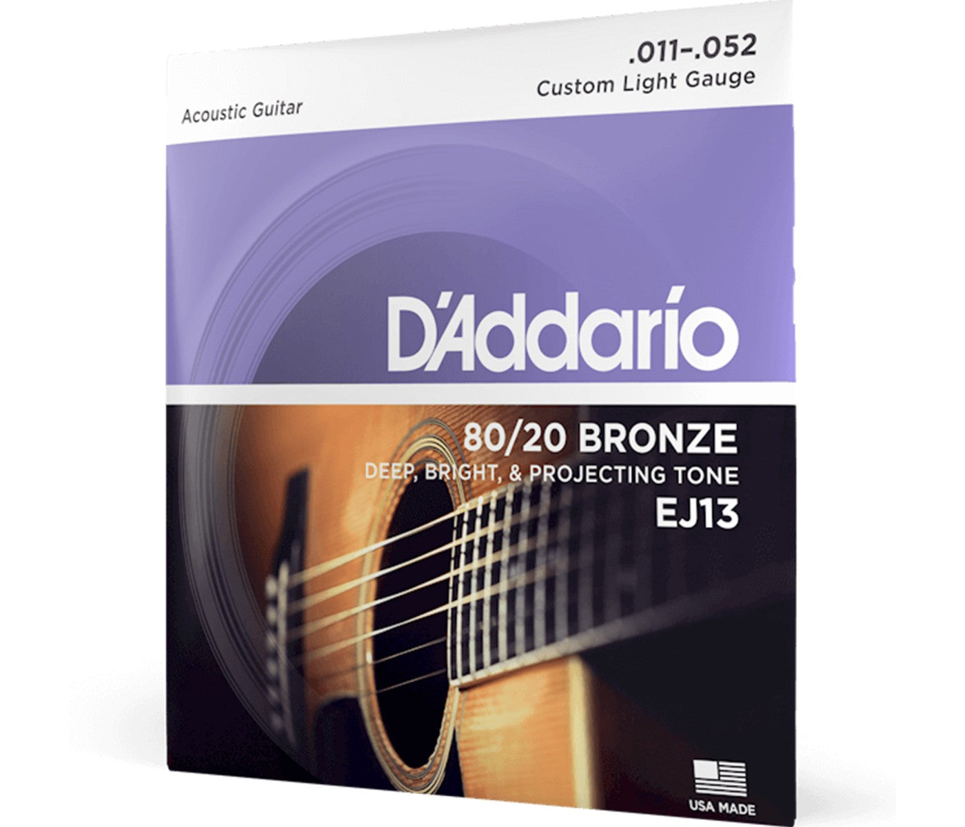 D'Addario EJ13 80/20 Bronze Acoustic Guitar Strings Custom Light - 11-52