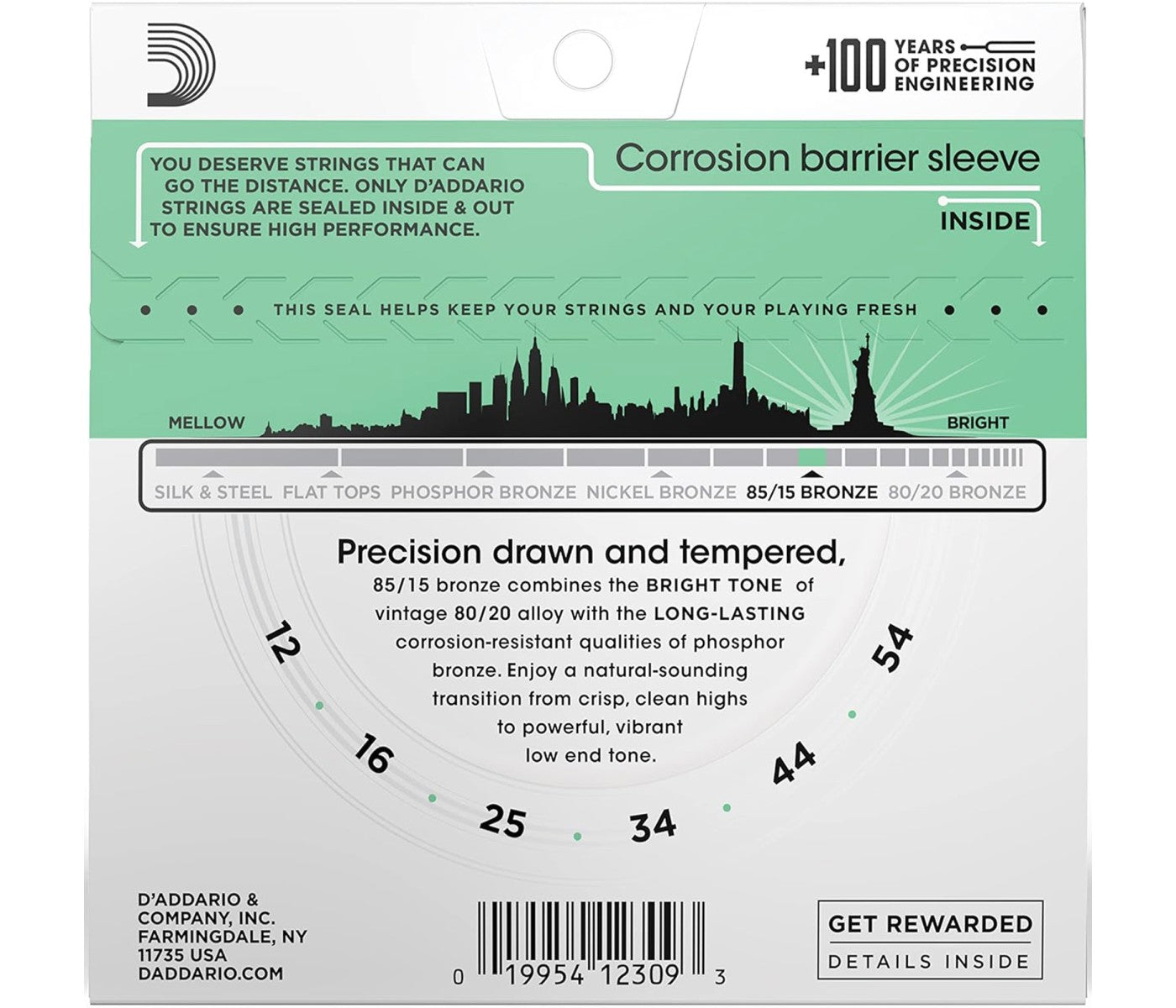 D'Addario EZ920 Phosphor Bronze Acoustic Guitar String Medium Light - 012 - 054 Brand: D'Addario