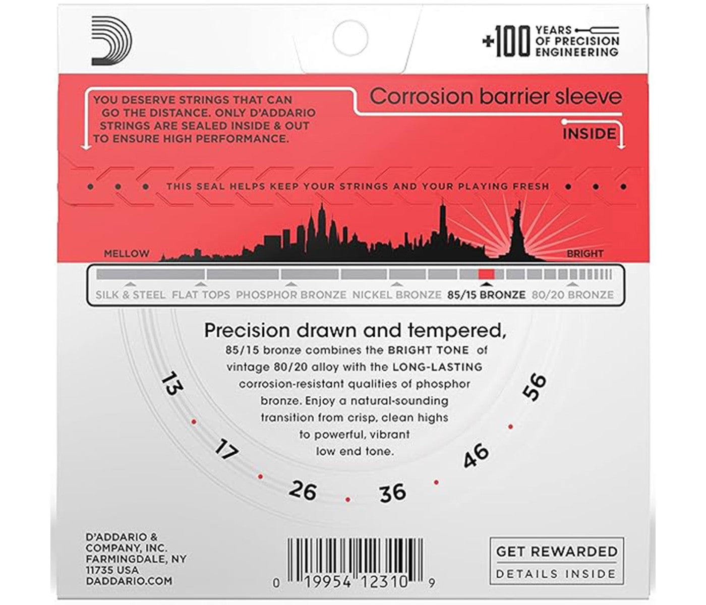 D'Addario EZ930 Phosphor Bronze Acoustic Guitar String Medium Gauge - 013 - 056