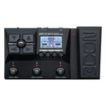 Guitar effects pedal with digital display and control buttons on a white background