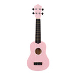 Pink ukulele on a white background
