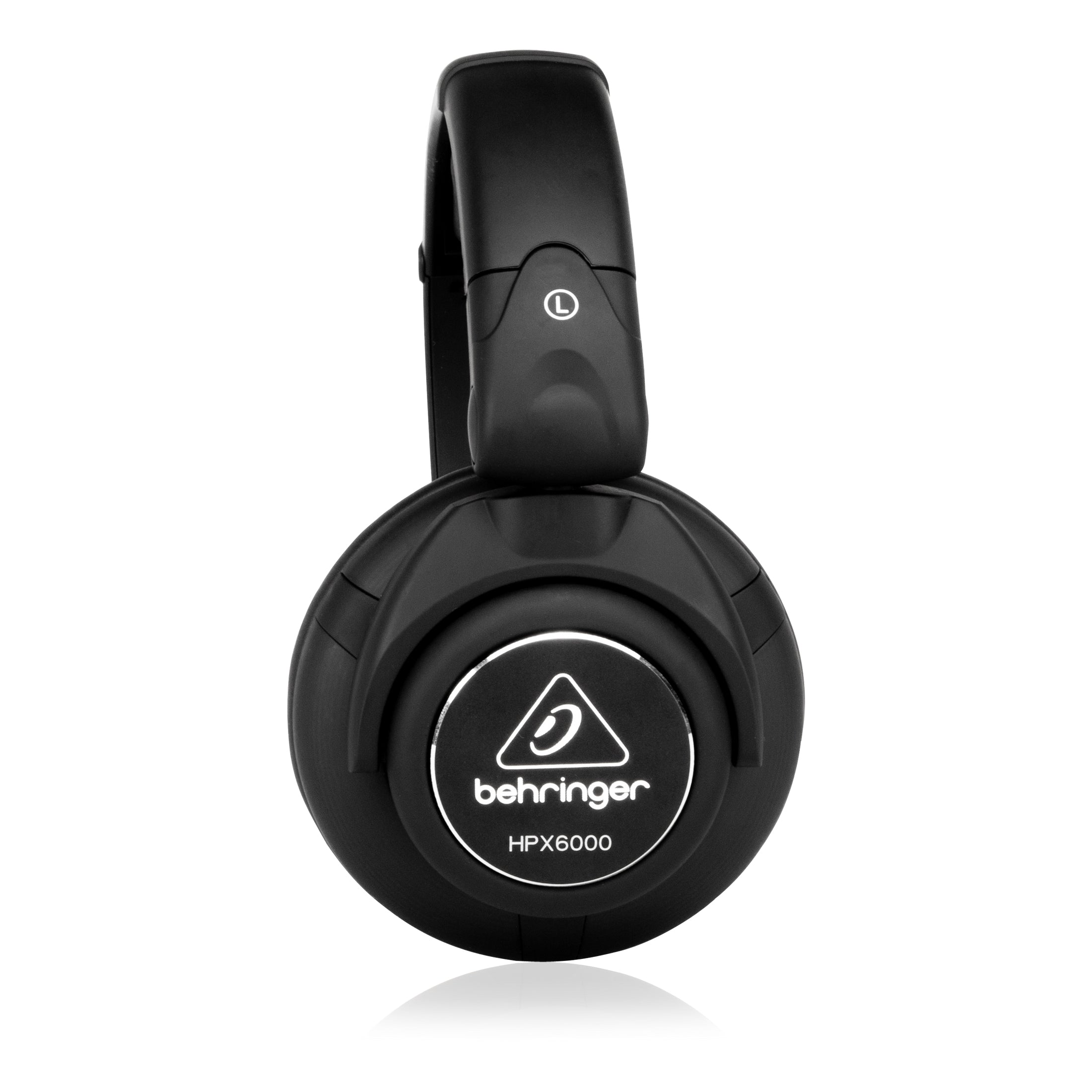 Black headphones with Behringer logo on a white background