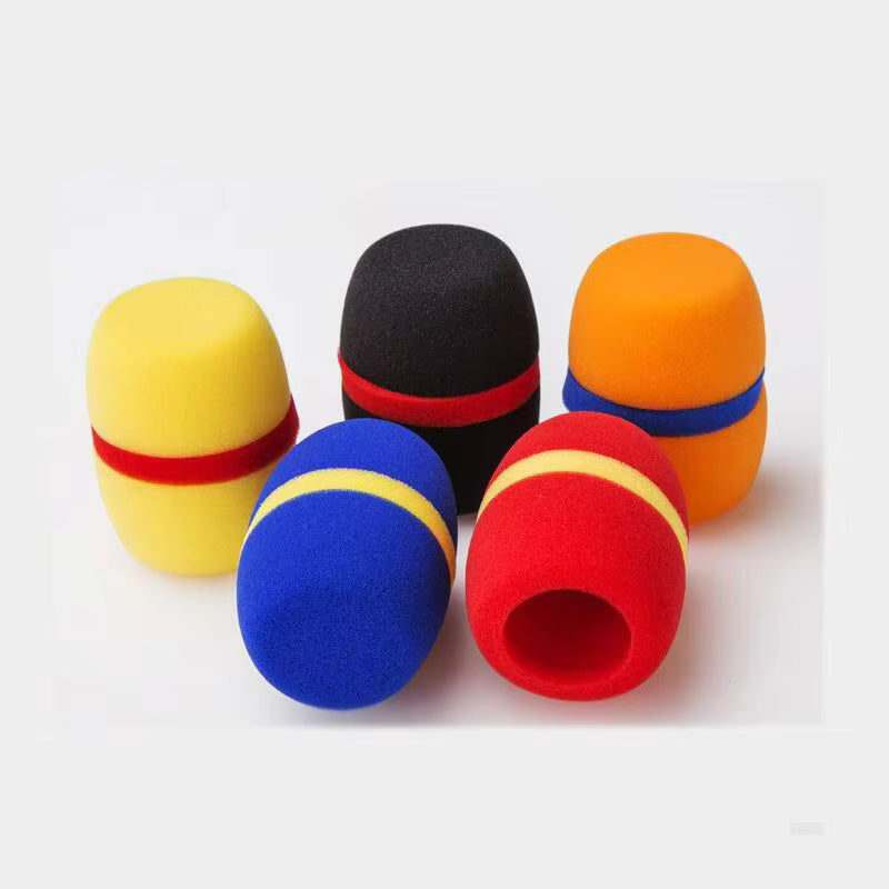 Set of colorful foam drum缪斯 on a white background