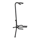 Black guitar stand on a white background