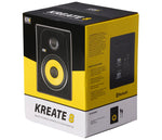 Kreate 8 studio monitor packaging with yellow and black design