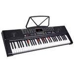 Keyboard with music stand on a white background