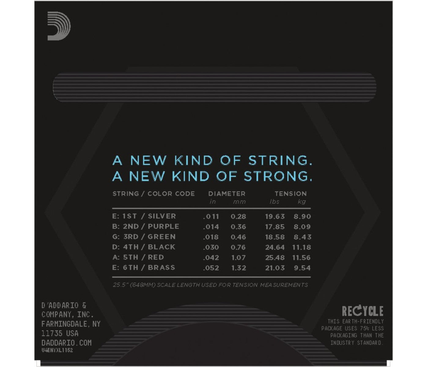 D'Addario NYXL1152 NYXL Nickel Wound Electric Guitar String -11-52