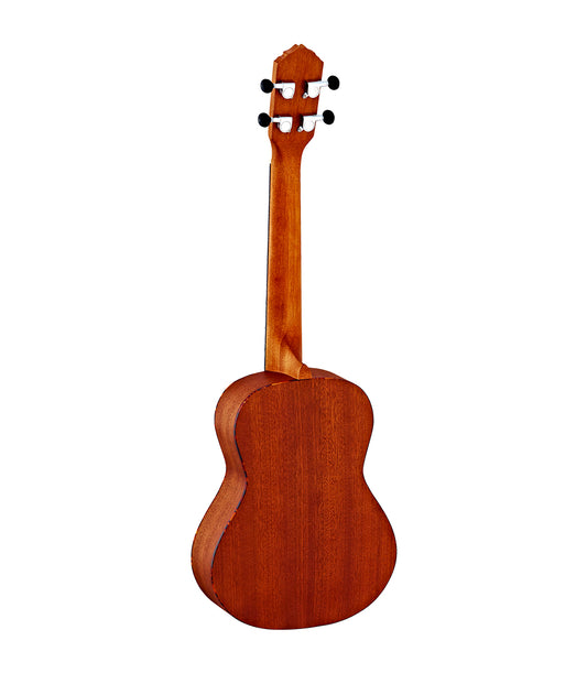 Ortega Bon Fire Ukulele Tenor Size Mahogany Back, Spruce Top with Laser Engraving