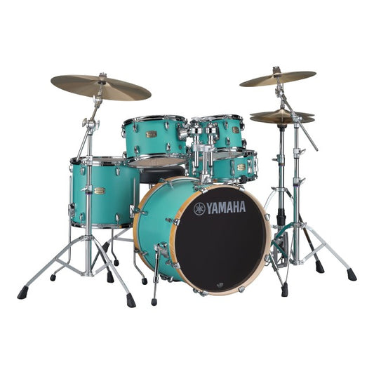 طقم غلاف طبلة Yamaha SBP2F5 Stage Custom Birch - لون أخضر غير لامع (بدون أجزاء صلبة)