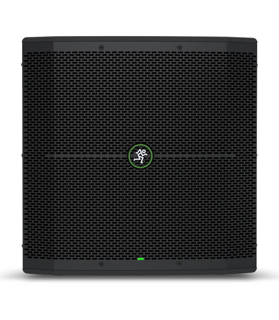 Mackie Thump115S 15-inch powered subwoofer in black with a green and white brand logo on the front.