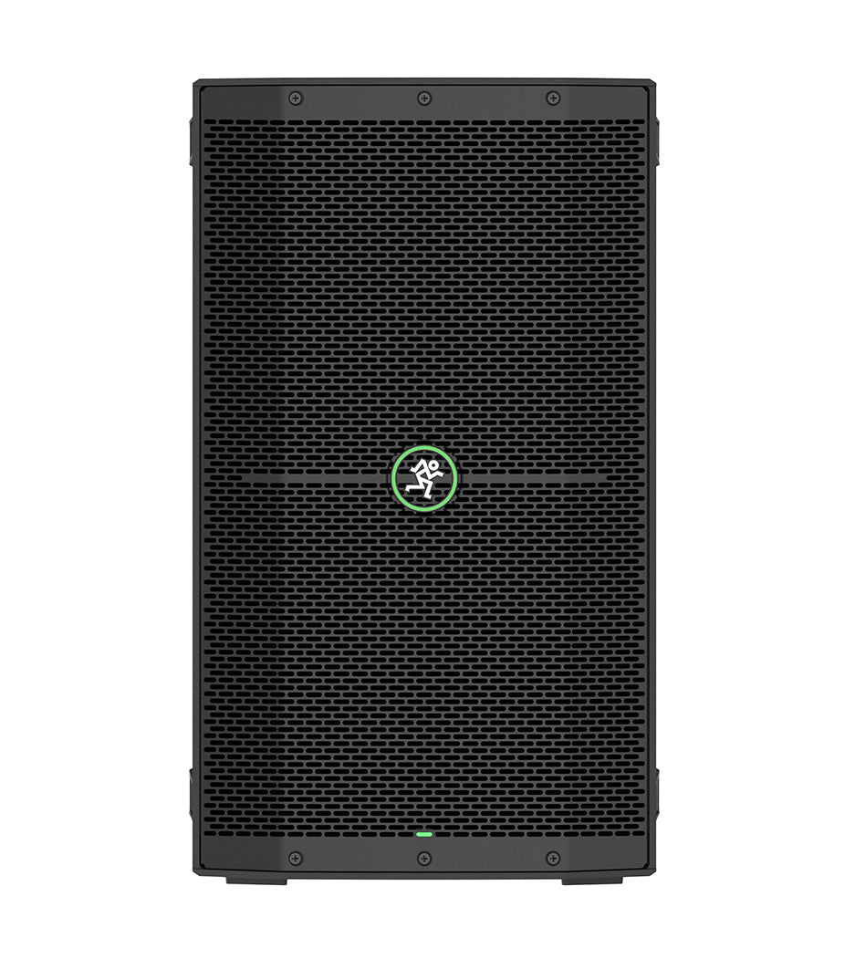 A black Mackie Thump210XT 10-inch powered loudspeaker with a front-facing speaker grille and control knob.