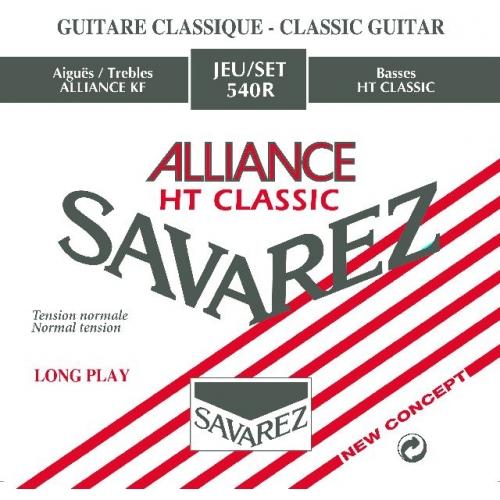 Savarez Alliance HT Classic guitar string set packaging with red and black design.