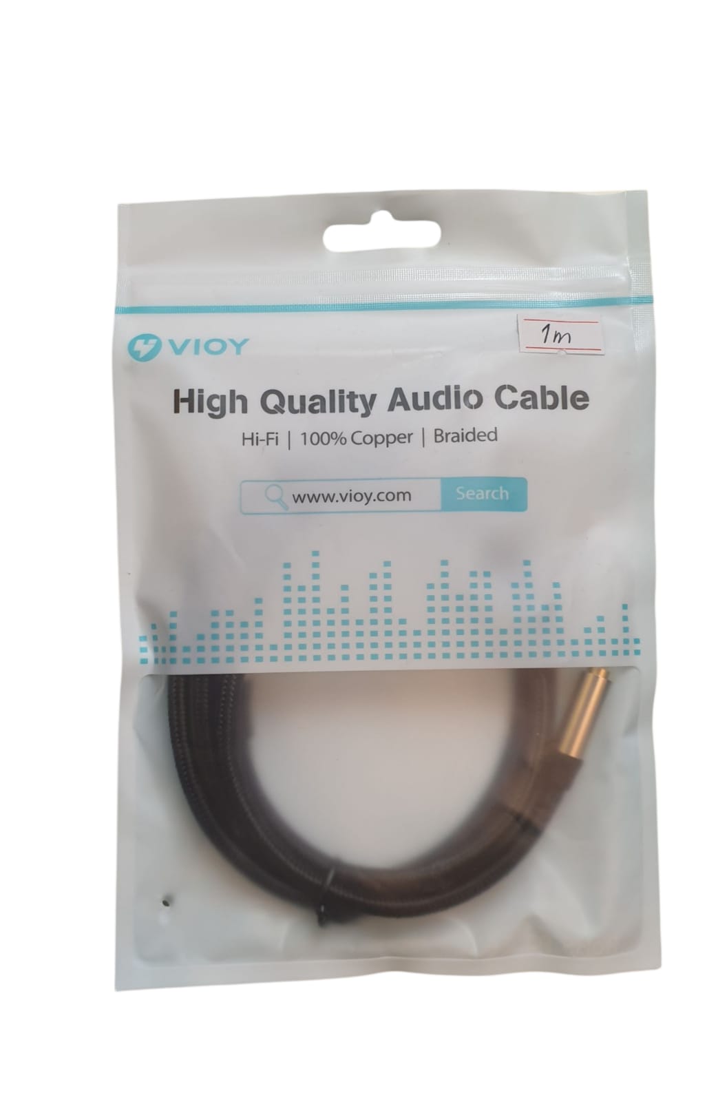 VIOY high-quality audio cable packaging on a white background