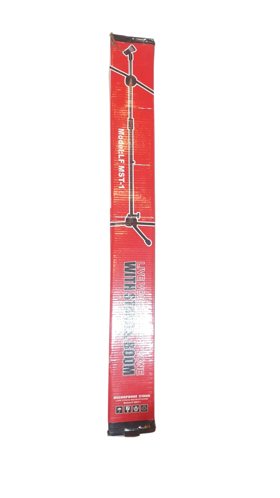 Red and black telescopic pole on a white background
