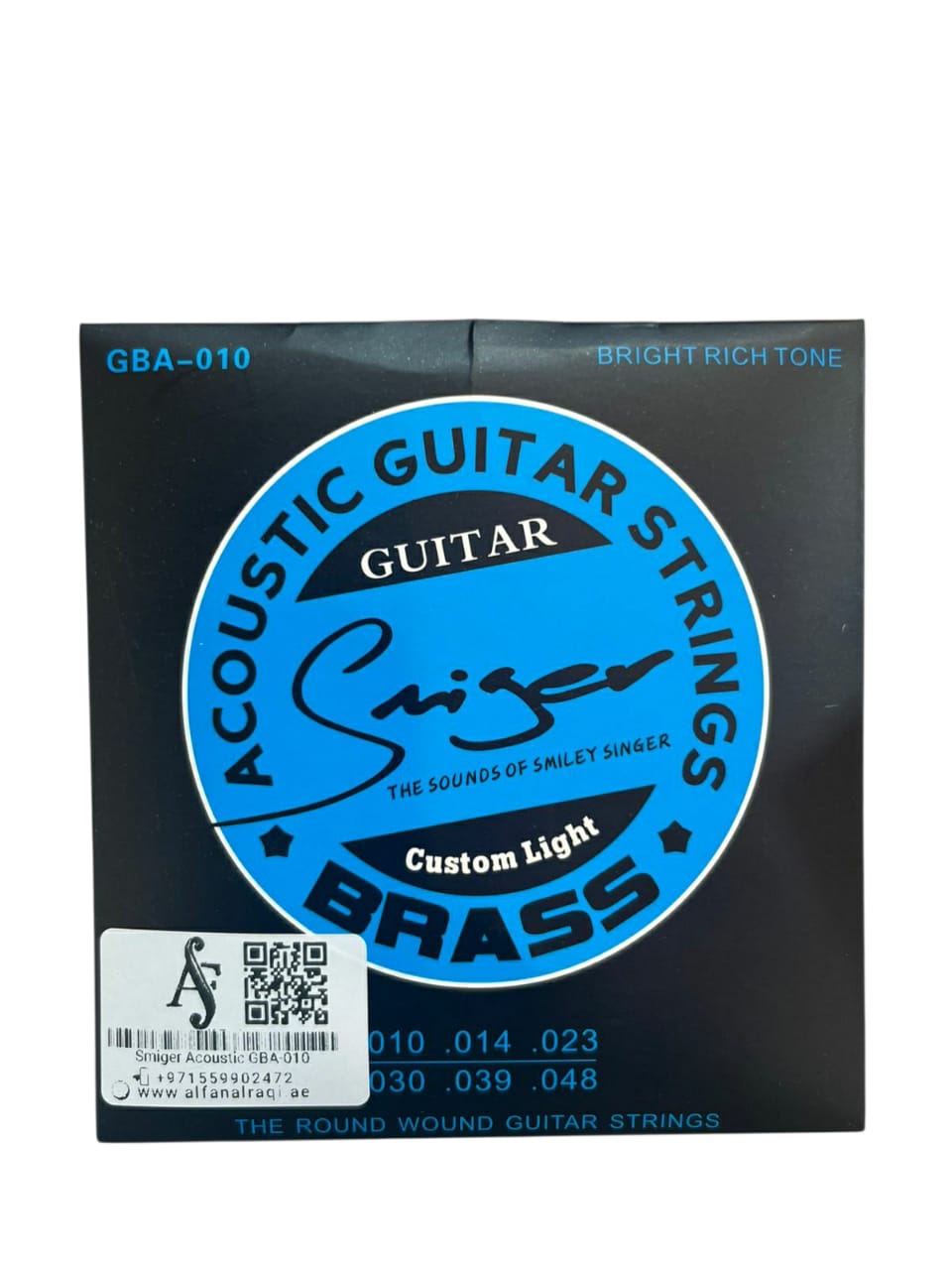 Box of Slinger Custom Light Acoustic Guitar Strings on a white background