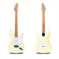 Two electric guitars on a white background