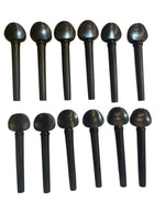 Set of 16 black metal objects on a white background