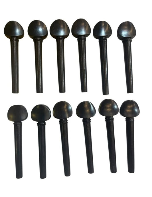 Set of 16 black metal objects on a white background