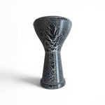Decorative vase with a cracked texture on a white background