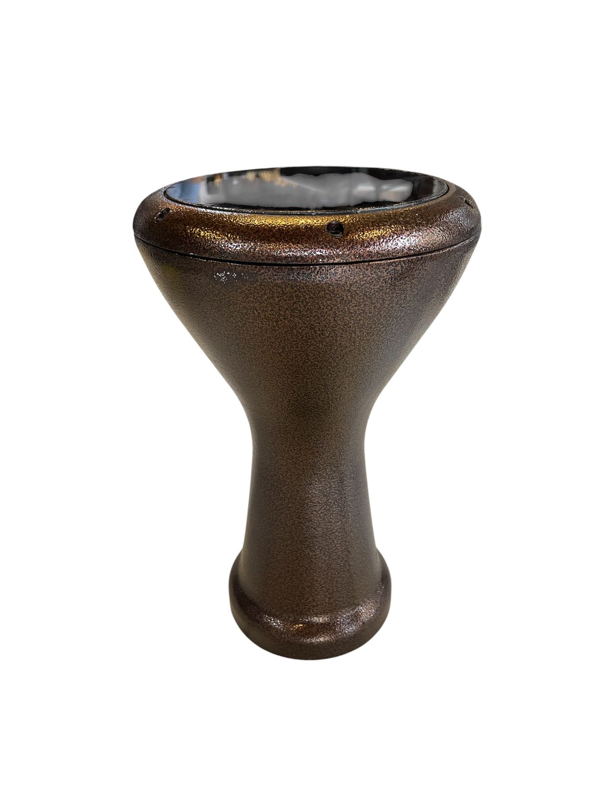 Brown ceramic hookah bowl on a white background