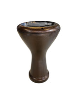 Brown ceramic hookah bowl on a white background