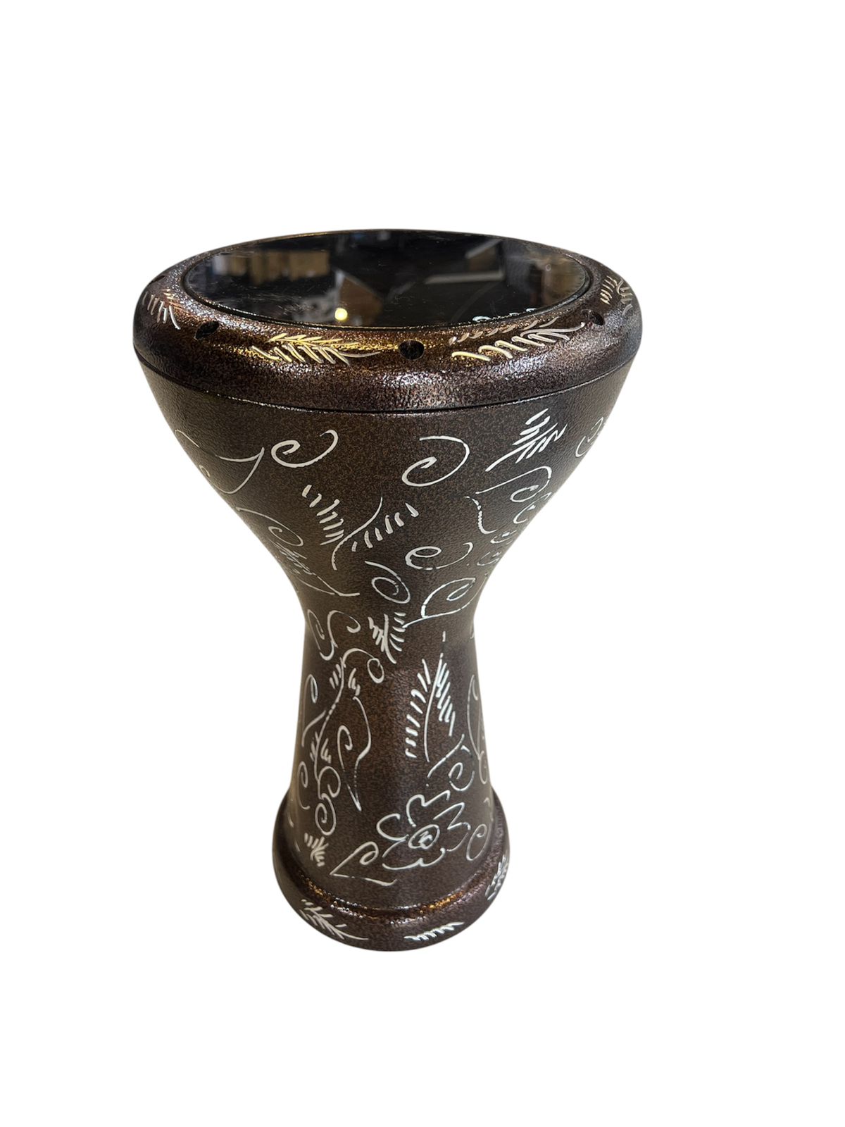 Decorative ceramic bowl with intricate designs on a white background