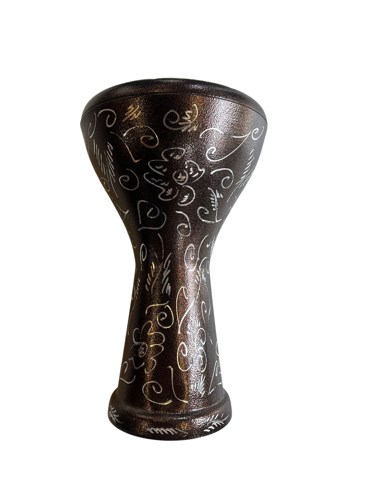 Decorative vase with intricate patterns on a white background