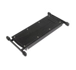 Black metal bracket on a white background