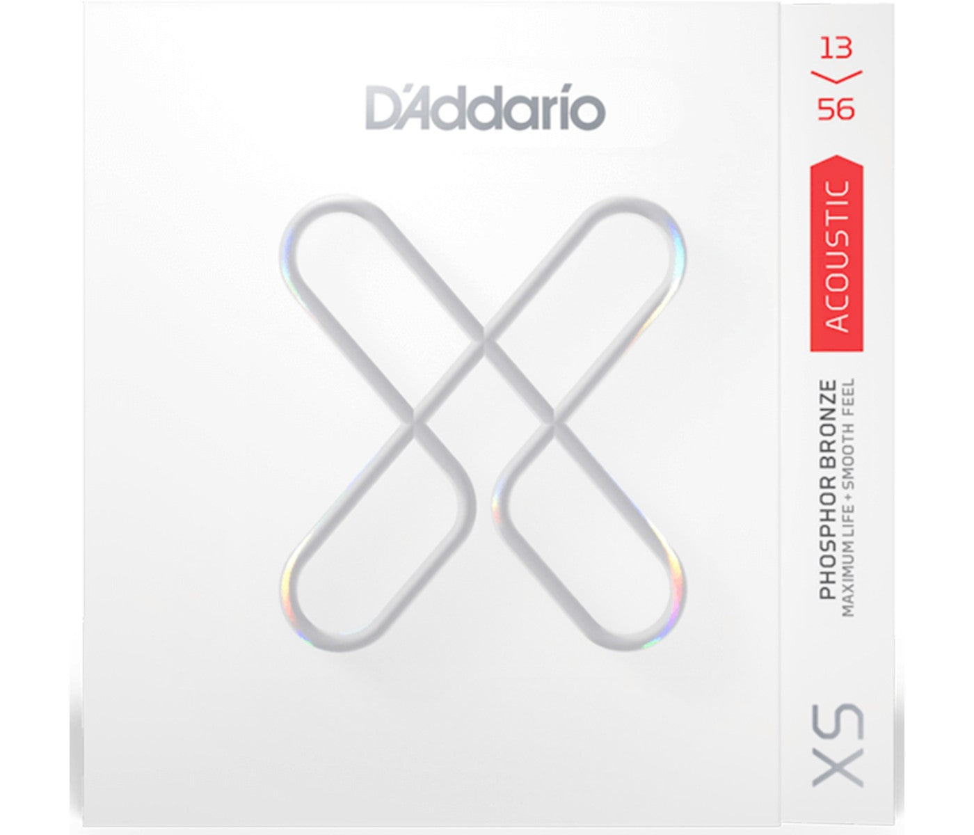 Packaging for D'Addario XS Phosphor Bronze Acoustic Guitar String Medium - 13-56 with visible string gauges