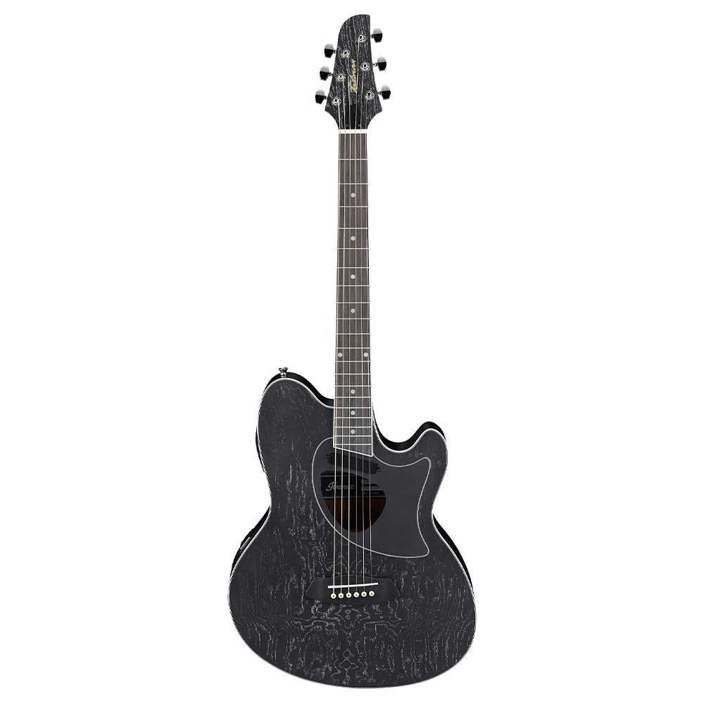 Ibanez TCM50-GBO Galaxy Black acoustic guitar full front view