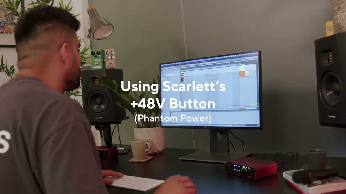 Focusrite Scarlett recording equipment — actual video frame