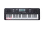 A Medeli IK100 Keyboard with 61 black keys, an LCD display, and various control buttons and knobs on top.