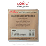 Alice mandolin strings packaging with specifications on a white background